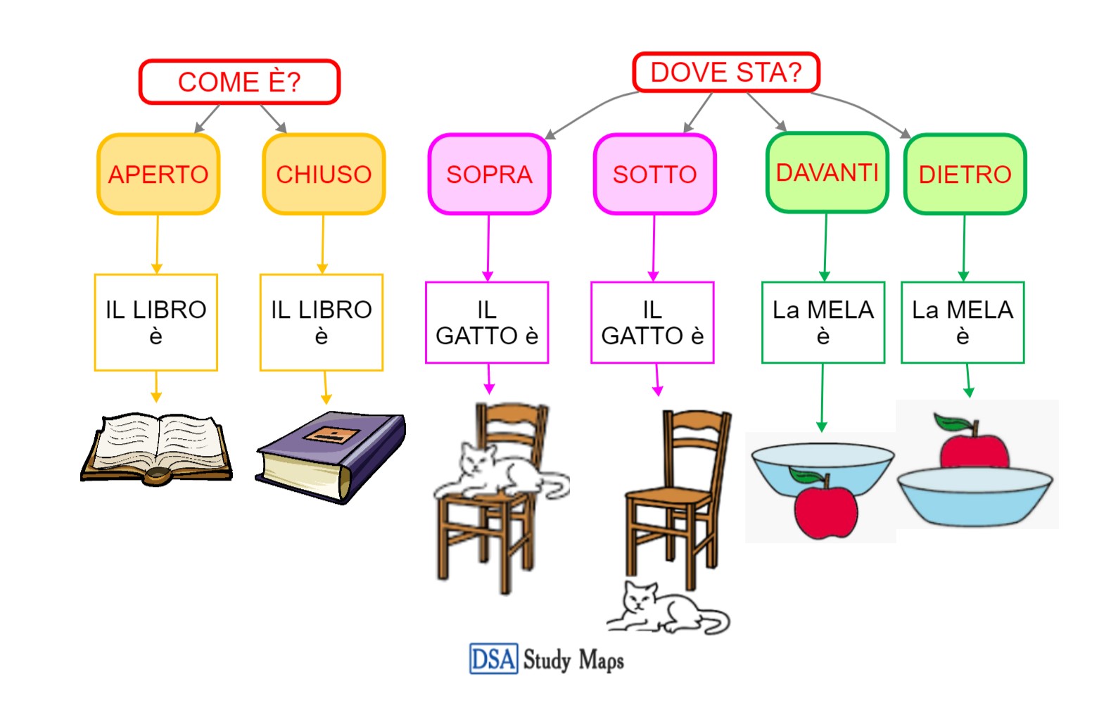 Sopra Sotto Aperto Chiuso Dsa Study Maps Junior